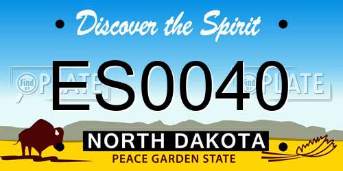 ES0040 North Dakota License Plate