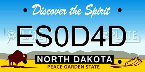 ES0D4D North Dakota License Plate