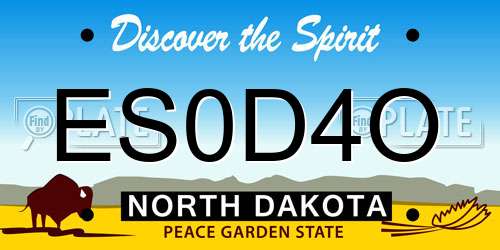 ES0D4O North Dakota License Plate