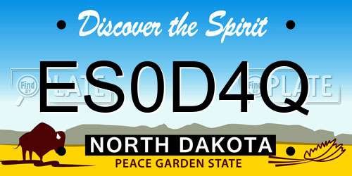 ES0D4Q North Dakota License Plate
