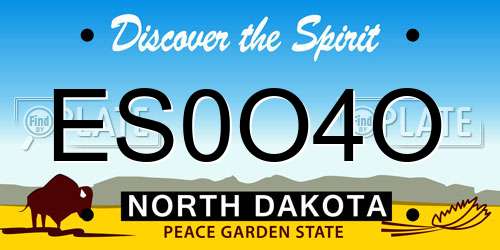 ES0O4O North Dakota License Plate