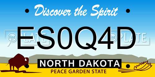 ES0Q4D North Dakota License Plate