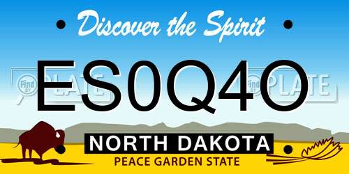 ES0Q4O North Dakota License Plate