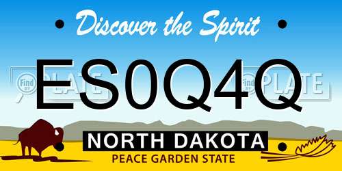 ES0Q4Q North Dakota License Plate