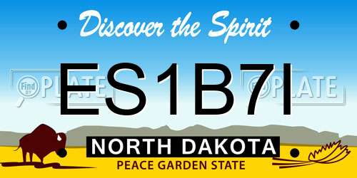 ES1B7I North Dakota License Plate