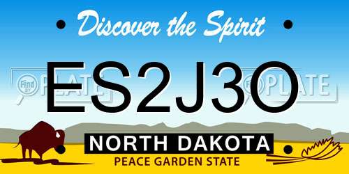 ES2J3O North Dakota License Plate
