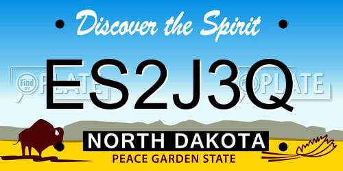 ES2J3Q North Dakota License Plate