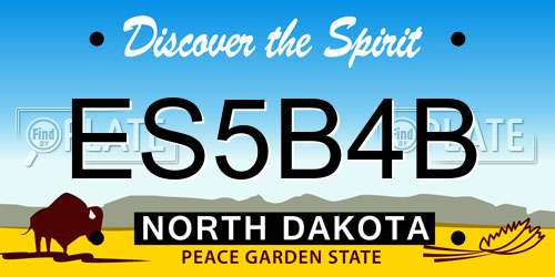 ES5B4B North Dakota License Plate