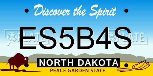 ES5B4S North Dakota License Plate
