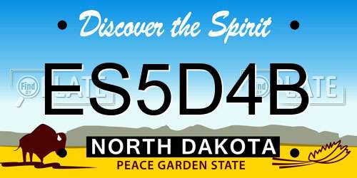 ES5D4B North Dakota License Plate