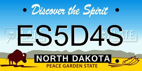 ES5D4S North Dakota License Plate