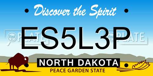 ES5L3P North Dakota License Plate
