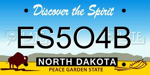 ES5O4B North Dakota License Plate