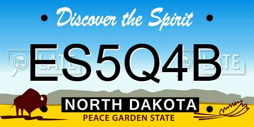 ES5Q4B North Dakota License Plate