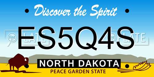 ES5Q4S North Dakota License Plate