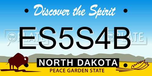 ES5S4B North Dakota License Plate