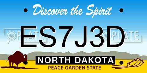 ES7J3D North Dakota License Plate