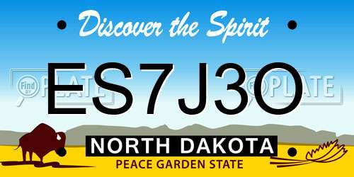 ES7J3O North Dakota License Plate