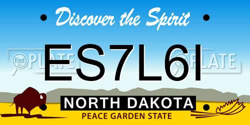 ES7L6I North Dakota License Plate