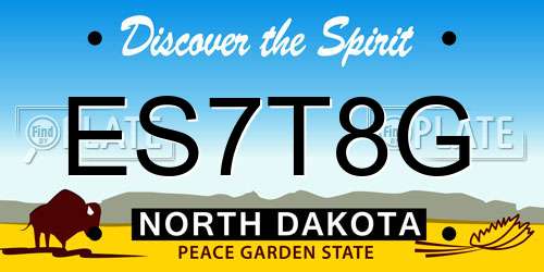 ES7T8G North Dakota License Plate