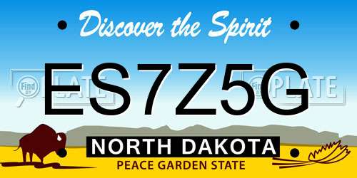 ES7Z5G North Dakota License Plate