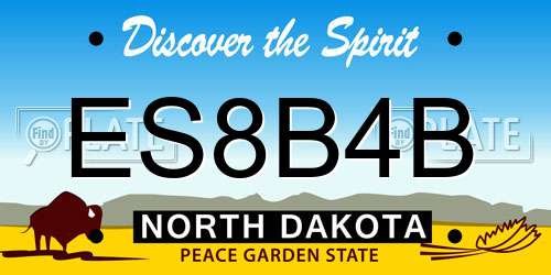 ES8B4B North Dakota License Plate