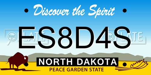 ES8D4S North Dakota License Plate