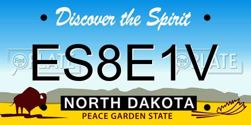 ES8E1V North Dakota License Plate
