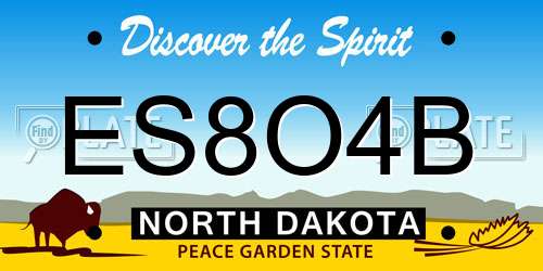 ES8O4B North Dakota License Plate