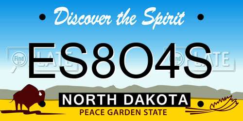 ES8O4S North Dakota License Plate