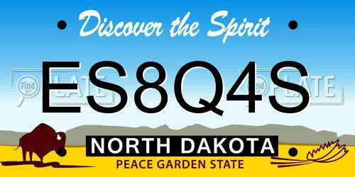 ES8Q4S North Dakota License Plate