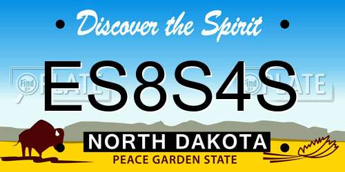 ES8S4S North Dakota License Plate