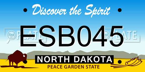 ESB045 North Dakota License Plate