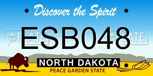 ESB048 North Dakota License Plate