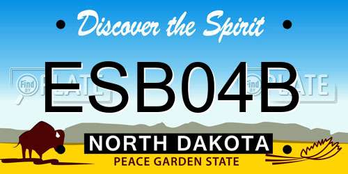ESB04B North Dakota License Plate
