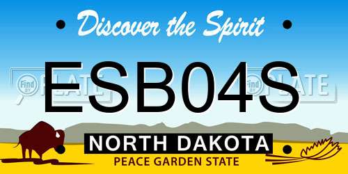 ESB04S North Dakota License Plate