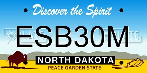 ESB30M North Dakota License Plate