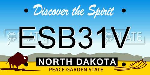 ESB31V North Dakota License Plate