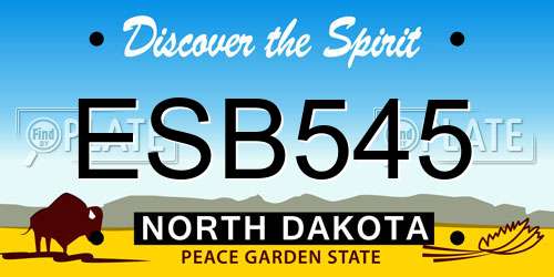 ESB545 North Dakota License Plate