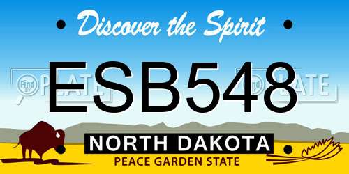 ESB548 North Dakota License Plate