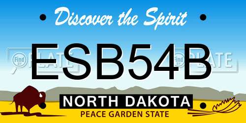 ESB54B North Dakota License Plate
