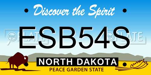 ESB54S North Dakota License Plate