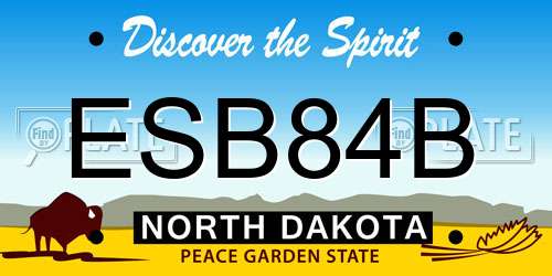 ESB84B North Dakota License Plate