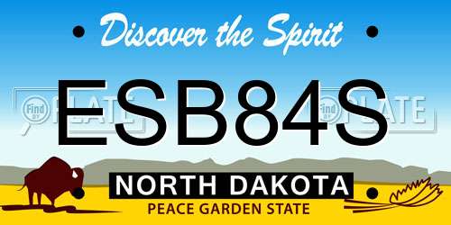 ESB84S North Dakota License Plate