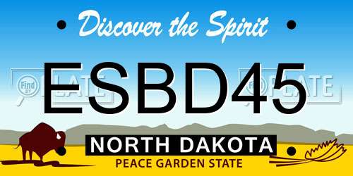 ESBD45 North Dakota License Plate