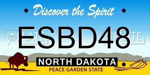 ESBD48 North Dakota License Plate