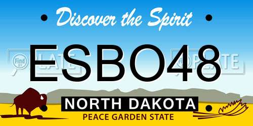 ESBO48 North Dakota License Plate