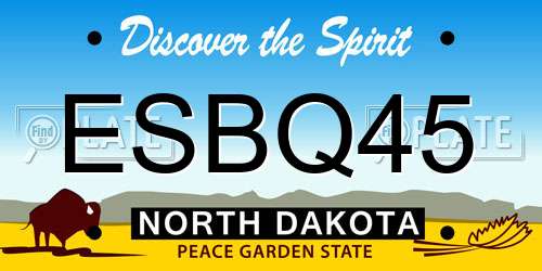 ESBQ45 North Dakota License Plate