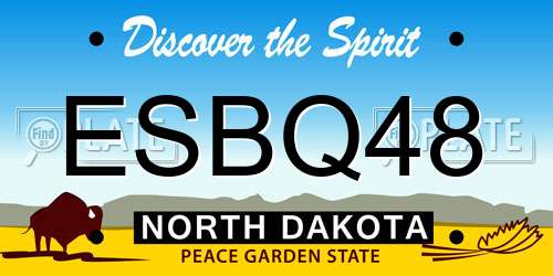 ESBQ48 North Dakota License Plate