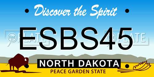 ESBS45 North Dakota License Plate